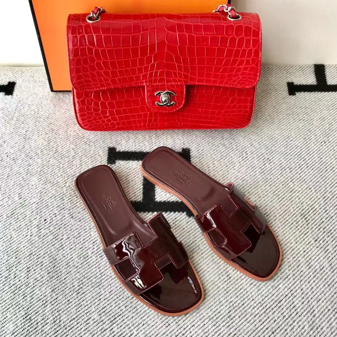 에르메스 올수공 오란 슬리퍼 샌들 페이던트 25